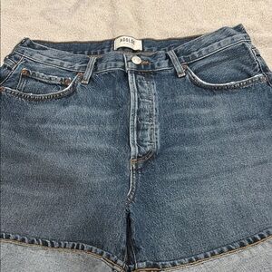 AGOLDE Dark Blue Denim Shorts